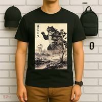 Retro Vintage Cat Japanese Art Catzilla Legendary Rare Kaiju Gift T-Shirt thumb 6