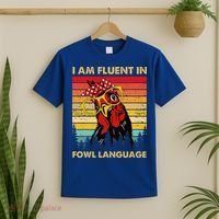 Retro Vintage Chicken Funny I Am Fluent Fowl Language T-Shirt thumb 2