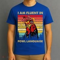 Retro Vintage Chicken Funny I Am Fluent Fowl Language T-Shirt thumb 3