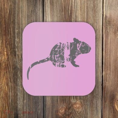 Rat Vintage Design Rat Print Coaster