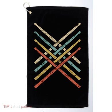 Retro Vintage Drummer 70s 80s Drum Sticks Gift Golf Towel