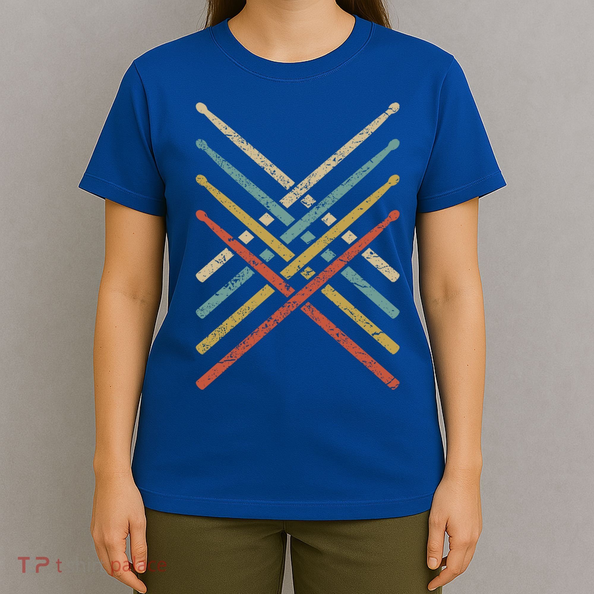 Retro Vintage Drummer 70s 80s Drum Sticks Gift T-Shirt