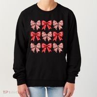 Retro Valentines Day Heart Coquette Bow Women's Sweatshirt thumb 0