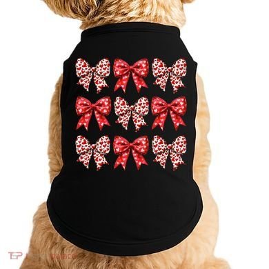 Retro Valentines Day Heart Coquette Bow Doggie Tank