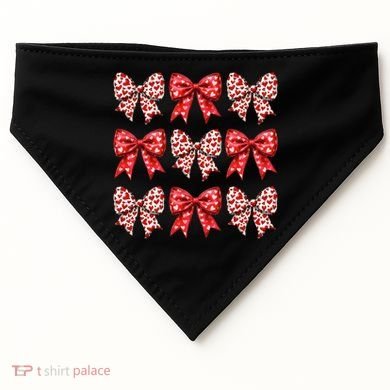 Retro Valentines Day Heart Coquette Bow USA-Made Doggie Bandana