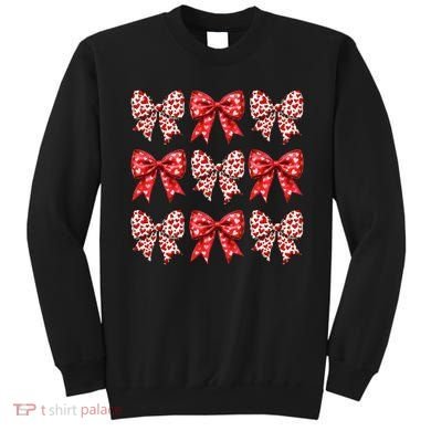 Retro Valentines Day Heart Coquette Bow Sweatshirt