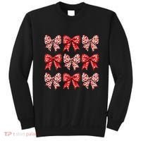 Retro Valentines Day Heart Coquette Bow Sweatshirt thumb 0