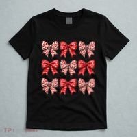 Retro Valentines Day Heart Coquette Bow T-Shirt thumb 5