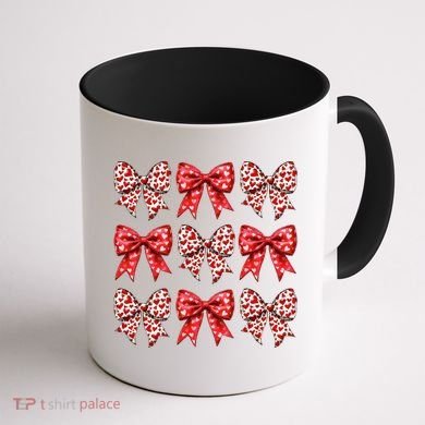 Retro Valentines Day Heart Coquette Bow Coffee Mug back