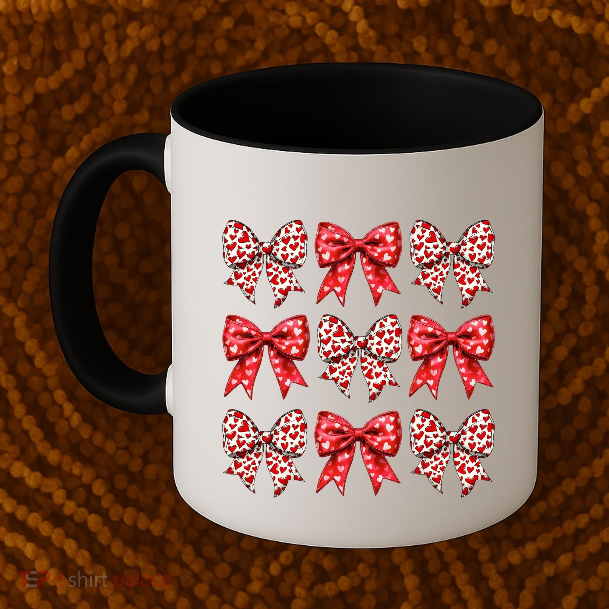 Retro Valentines Day Heart Coquette Bow Coffee Mug