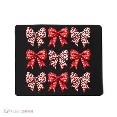 Retro Valentines Day Heart Coquette Bow Mousepad