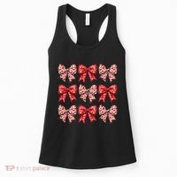 Retro Valentines Day Heart Coquette Bow Women's Tank Top thumb 0
