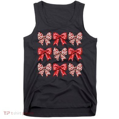 Retro Valentines Day Heart Coquette Bow Tank Top