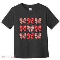 Retro Valentines Day Heart Coquette Bow Toddler T-Shirt thumb 0