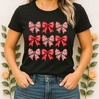 Retro Valentines Day Heart Coquette Bow Women's T-Shirt thumb 2