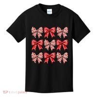 Retro Valentines Day Heart Coquette Bow Kids T-Shirt thumb 0