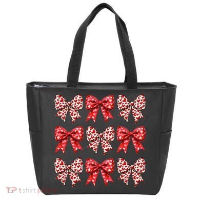 Retro Valentines Day Heart Coquette Bow Tote Bag