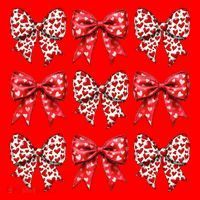 Retro Valentines Day Heart Coquette Bow Santa Hat thumb 1