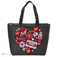 Retro Valentines Day Love Groovy Valentines Hearts Tote Bag thumb 0