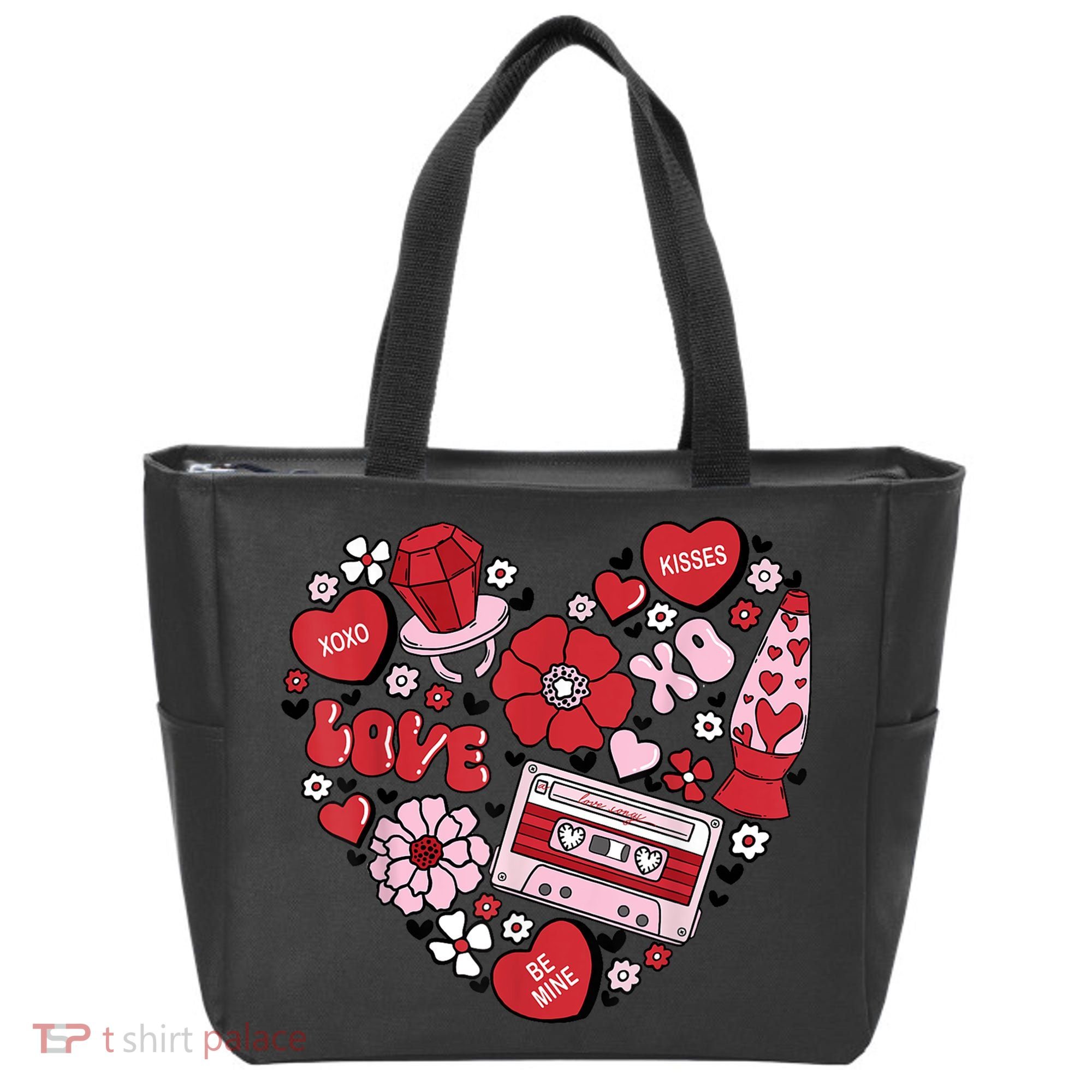 Retro Valentines Day Love Groovy Valentines Hearts Tote Bag