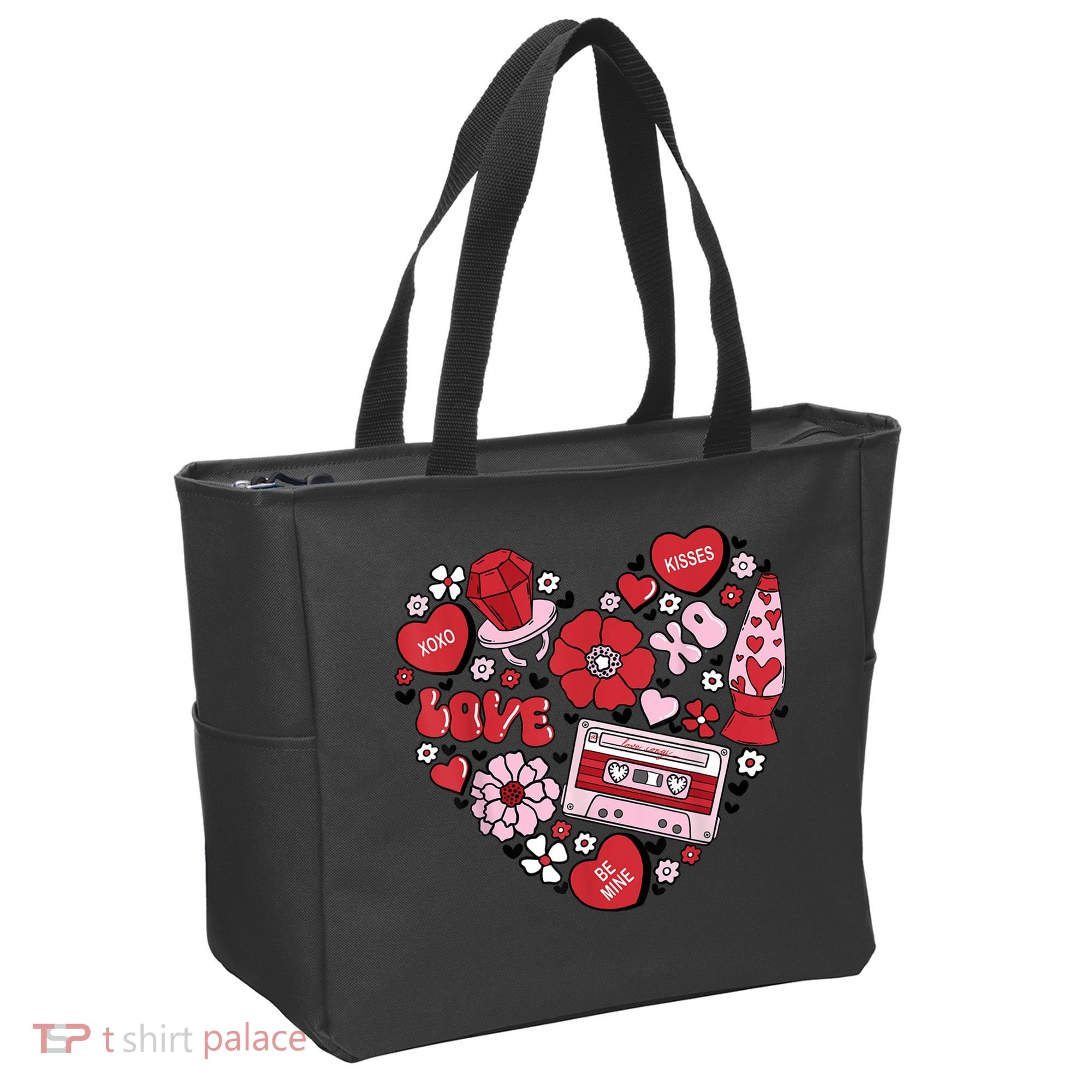 Retro Valentines Day Love Groovy Valentines Hearts Tote Bag