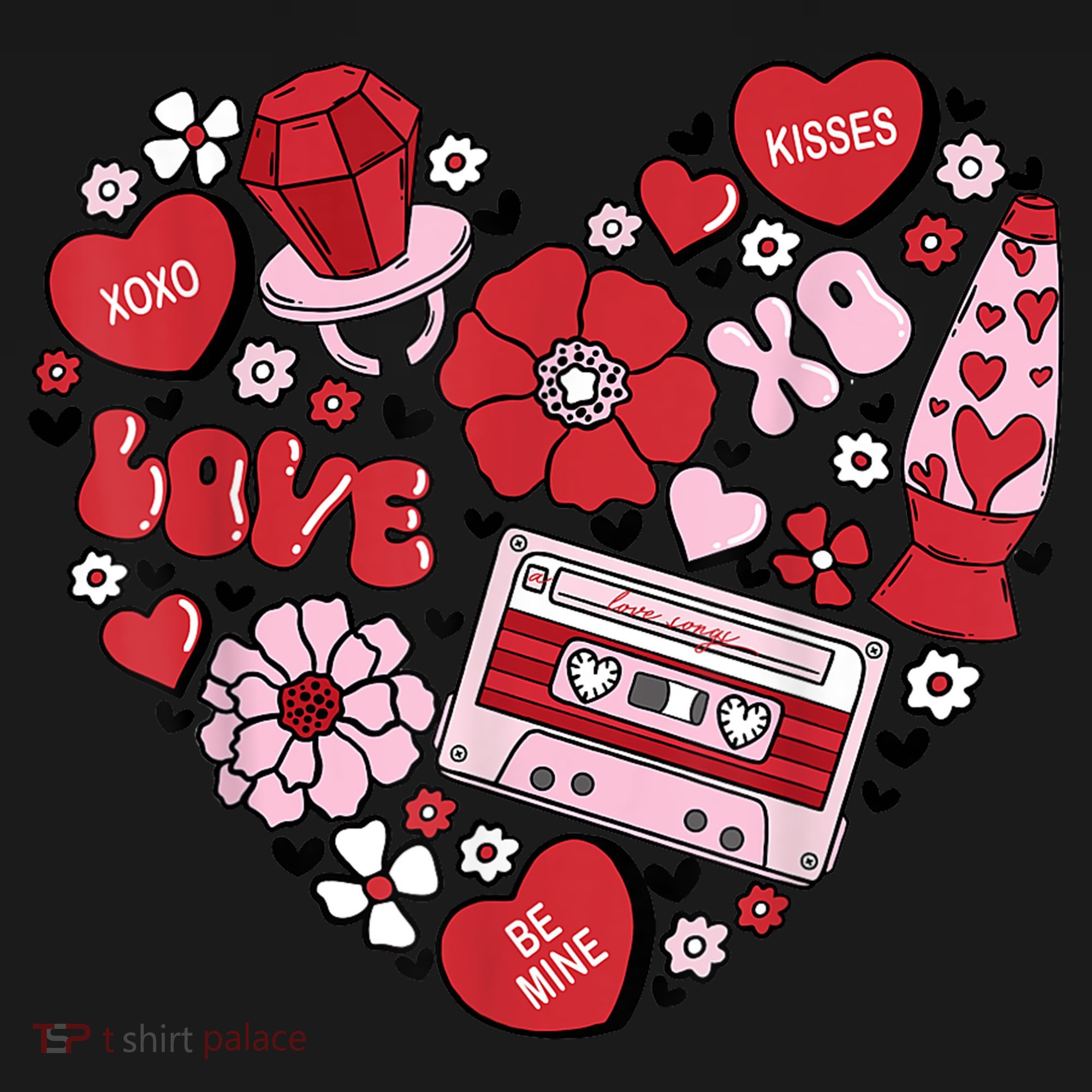 Retro Valentines Day Love Groovy Valentines Hearts Tote Bag
