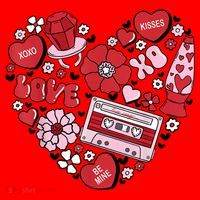 Retro Valentines Day Love Groovy Valentines Hearts Santa Hat thumb 1