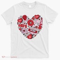 Retro Valentines Day Love Groovy Valentines Hearts T-Shirt thumb 0