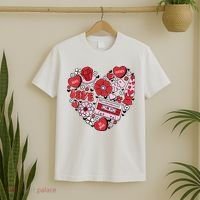 Retro Valentines Day Love Groovy Valentines Hearts T-Shirt thumb 2
