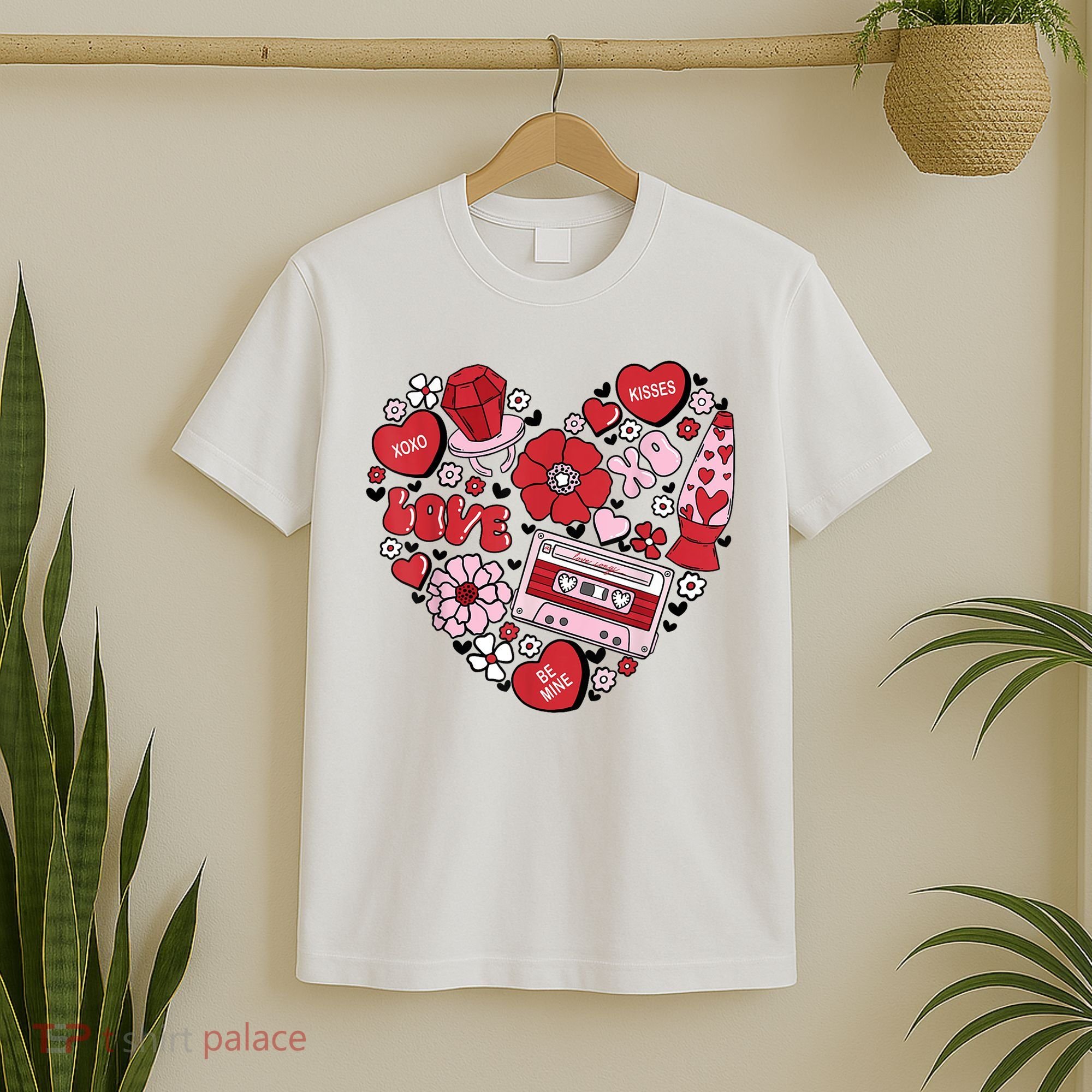 Retro Valentines Day Love Groovy Valentines Hearts T-Shirt