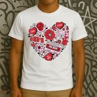 Retro Valentines Day Love Groovy Valentines Hearts T-Shirt thumb 3