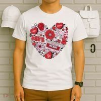 Retro Valentines Day Love Groovy Valentines Hearts T-Shirt thumb 6