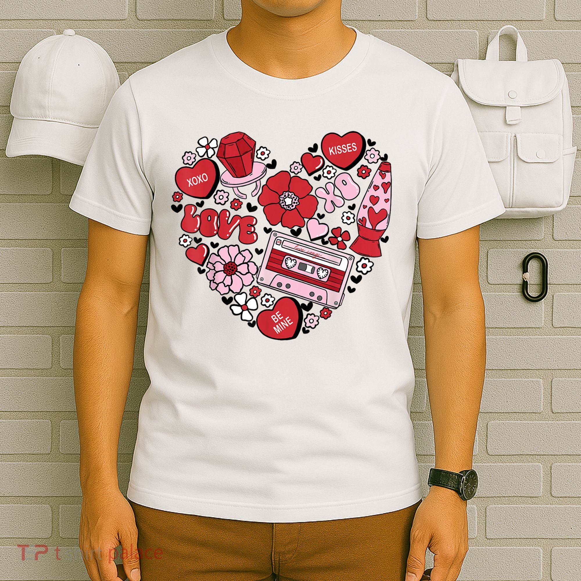 Retro Valentines Day Love Groovy Valentines Hearts T-Shirt