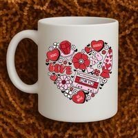 Retro Valentines Day Love Groovy Valentines Hearts Coffee Mug thumb 2