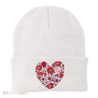 Retro Valentines Day Love Groovy Valentines Hearts Beanie thumb 0