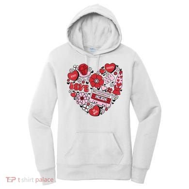 Retro Valentines Day Love Groovy Valentines Hearts Women's Hoodie