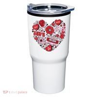 Retro Valentines Day Love Groovy Valentines Hearts Tumbler thumb 0