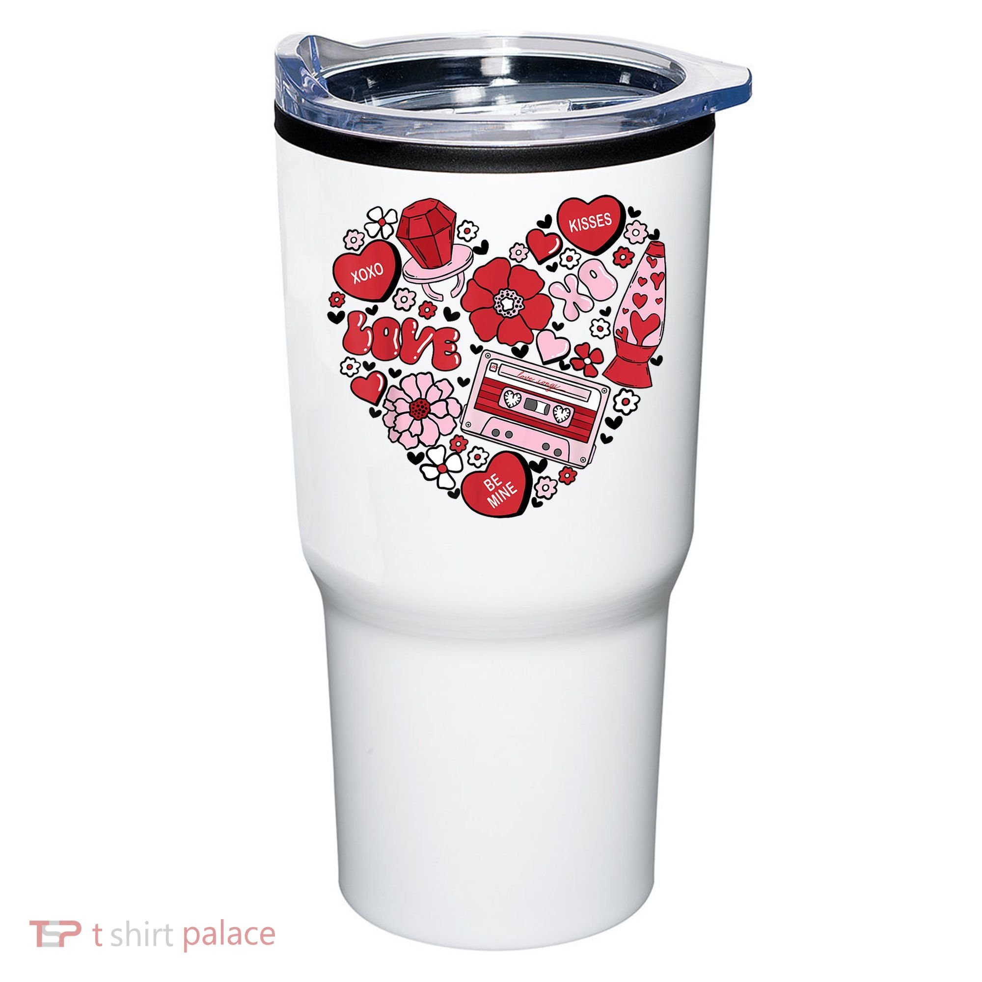 Retro Valentines Day Love Groovy Valentines Hearts Tumbler