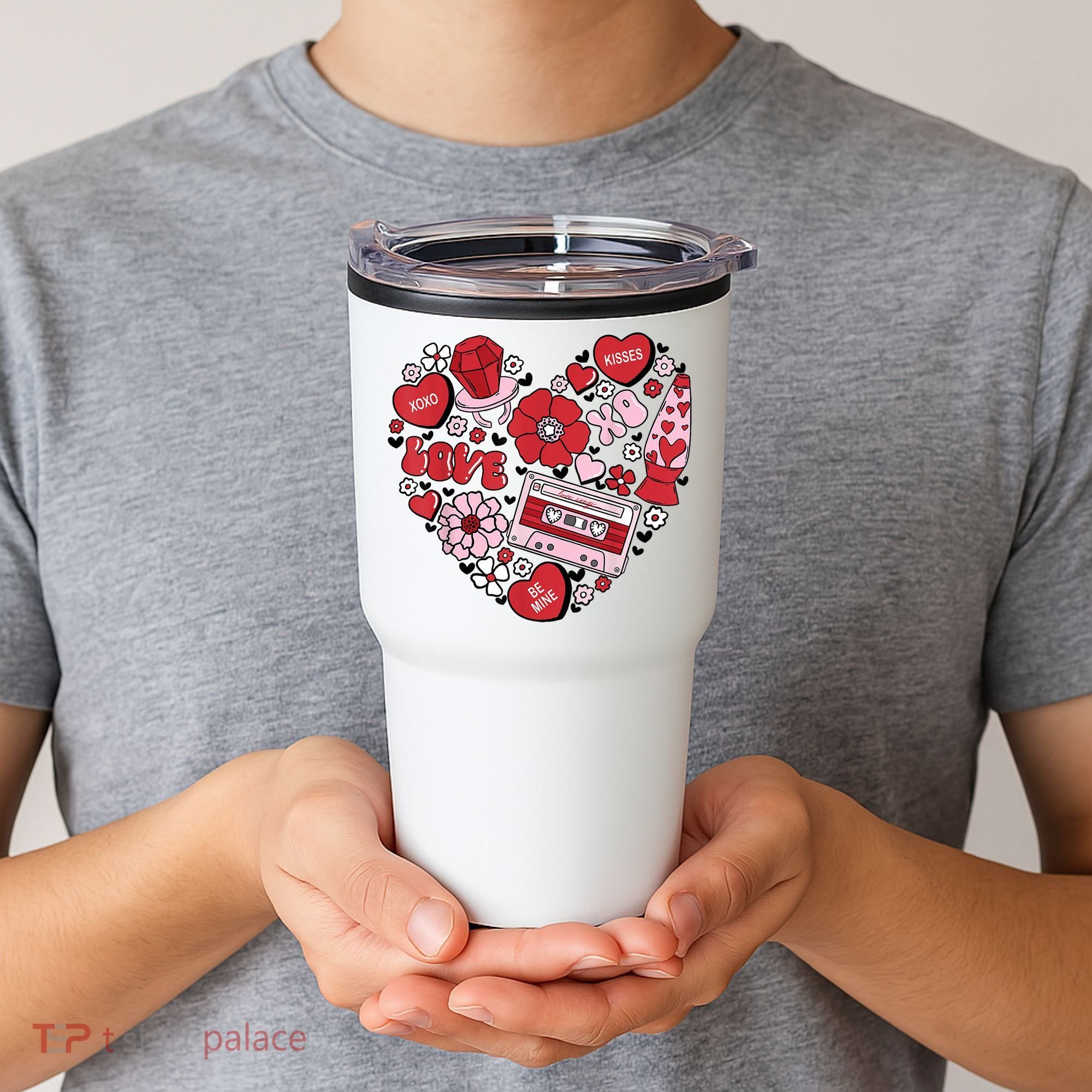 Retro Valentines Day Love Groovy Valentines Hearts Tumbler