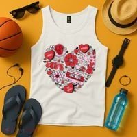 Retro Valentines Day Love Groovy Valentines Hearts Tank Top thumb 4