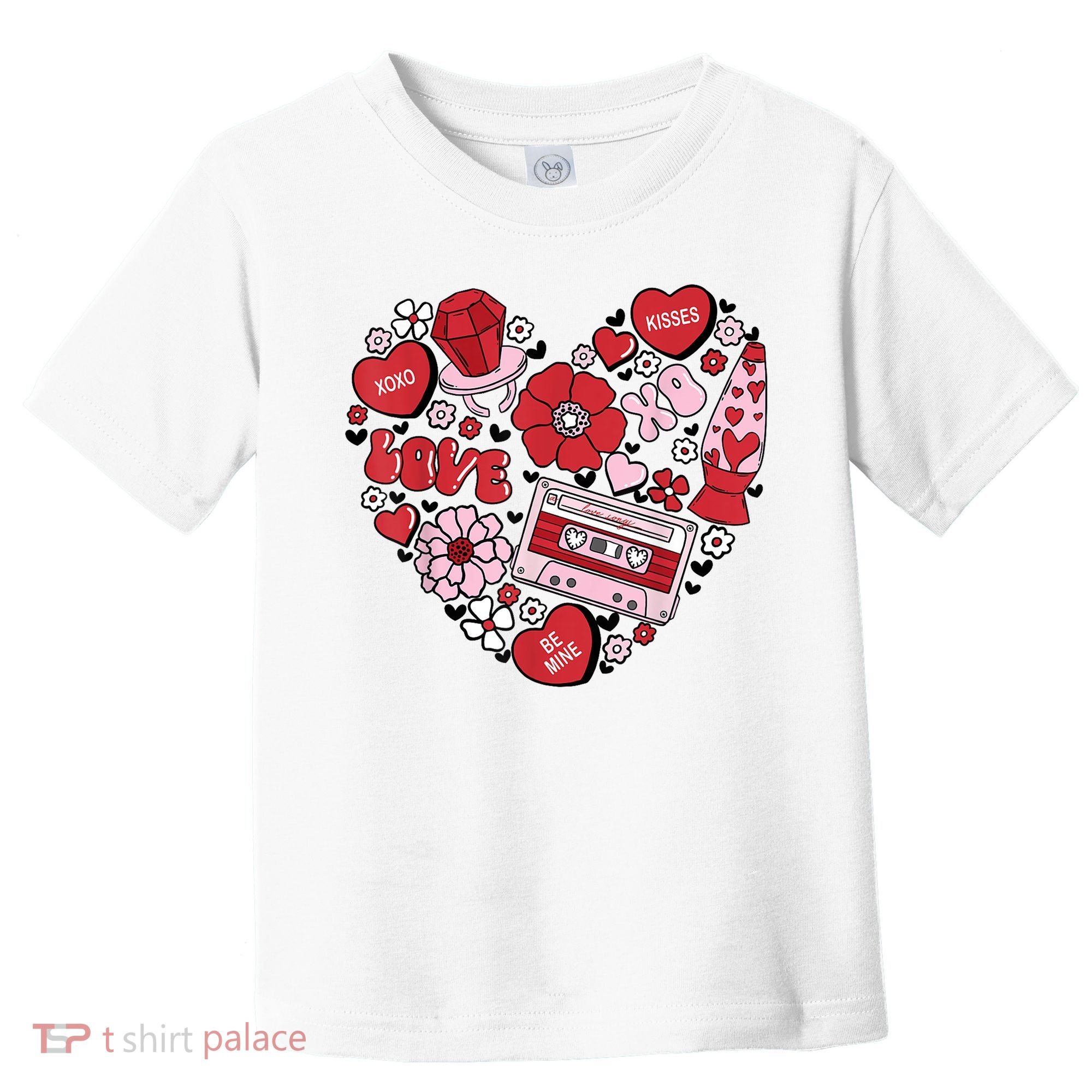 Retro Valentines Day Love Groovy Valentines Hearts Toddler T-Shirt