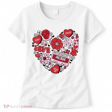 Retro Valentines Day Love Groovy Valentines Hearts Women's T-Shirt