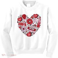 Retro Valentines Day Love Groovy Valentines Hearts Kids Sweatshirt thumb 0