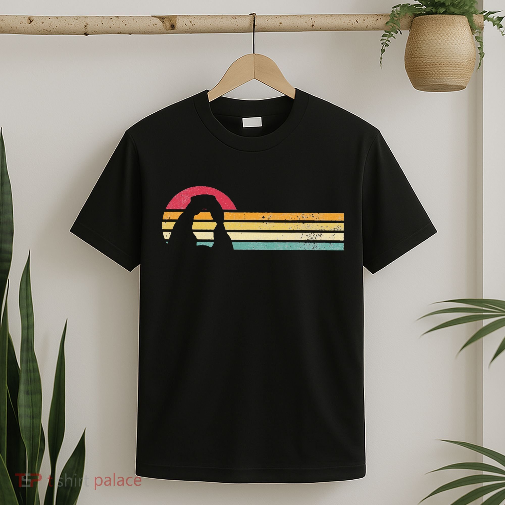 Retro Vintage Delicate Arch Silhouette Arches National Park T-Shirt