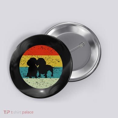 Retro Vintage Dachshund Button