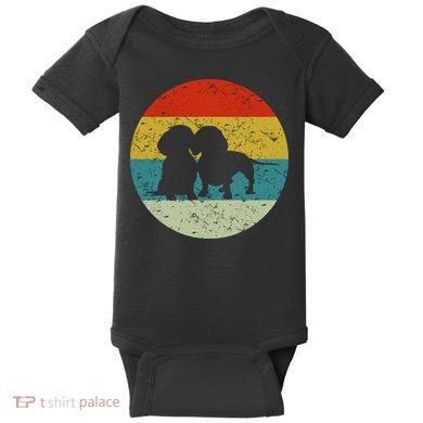 Retro Vintage Dachshund Baby Bodysuit