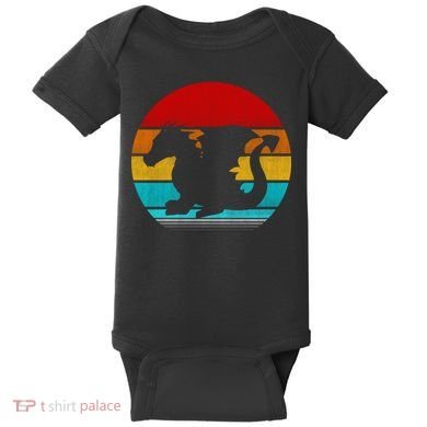 Retro Vintage Dragon Baby Bodysuit