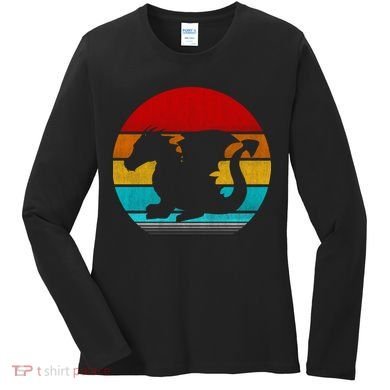 Retro Vintage Dragon Women's Long Sleeve Shirt