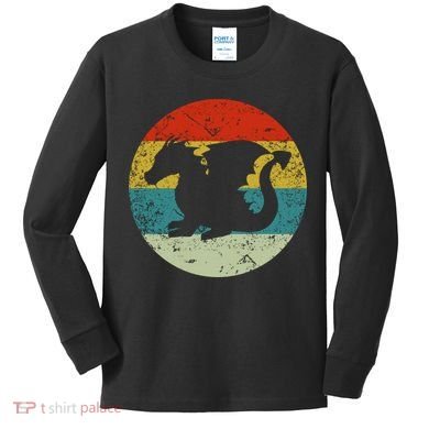 Retro Vintage Dragon Kids Long Sleeve Shirt