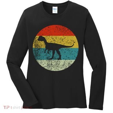 Retro Vintage Dilophosaurus Women's Long Sleeve Shirt